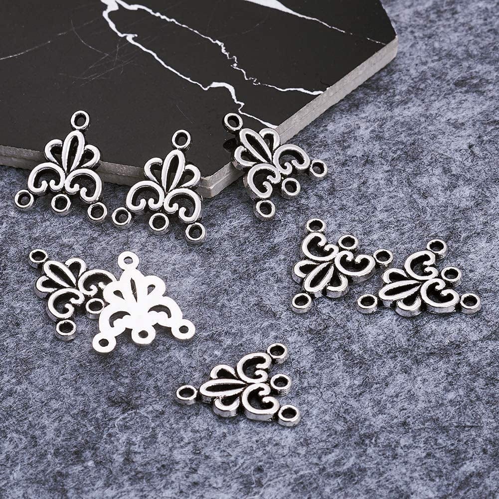 20Pcs Tibetan Silver Triangle Chandelier Component Links Charm Pendant Connectors with 3 Holes for Multi Layers Dangle Earring Bracelet Necklace Jewelry Making