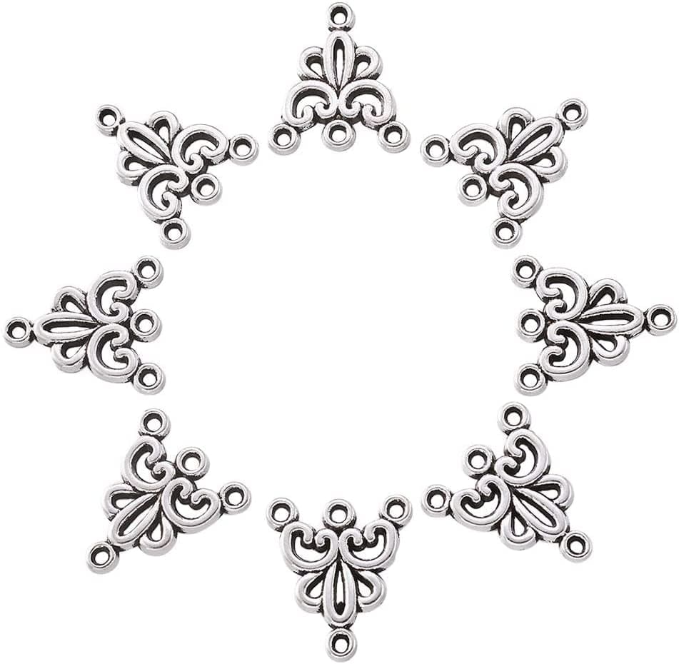 20Pcs Tibetan Silver Triangle Chandelier Component Links Charm Pendant Connectors with 3 Holes for Multi Layers Dangle Earring Bracelet Necklace Jewelry Making Antique Silver, Triangle