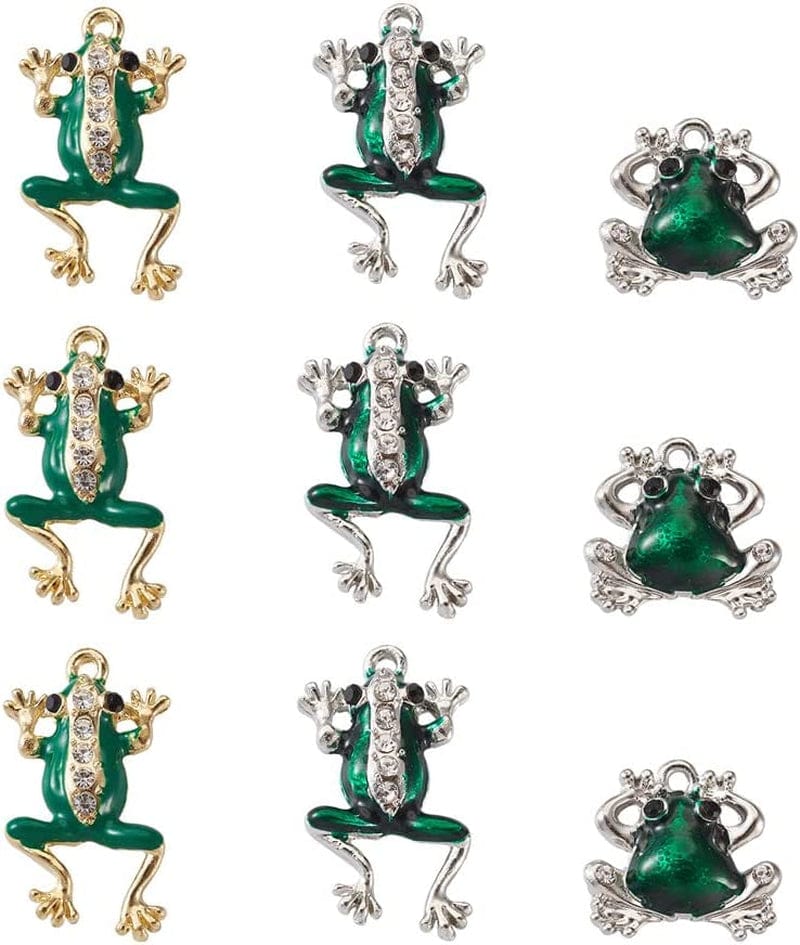 20Pcs Yin Yang Enamel Charm 21X18Mm Double Sided Enamel Yoga Meditation Dangle Charm Pendants for Earrings Necklace Bracelet Jewelry Making and Crafting Green Frog