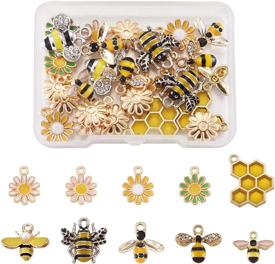 20Pcs Yin Yang Enamel Charm 21X18Mm Double Sided Enamel Yoga Meditation Dangle Charm Pendants for Earrings Necklace Bracelet Jewelry Making and Crafting Mixed Style#Bee