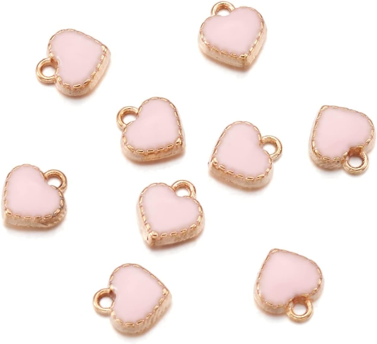 20Pcs Yin Yang Enamel Charm 21X18Mm Double Sided Enamel Yoga Meditation Dangle Charm Pendants for Earrings Necklace Bracelet Jewelry Making and Crafting Pink#Heart