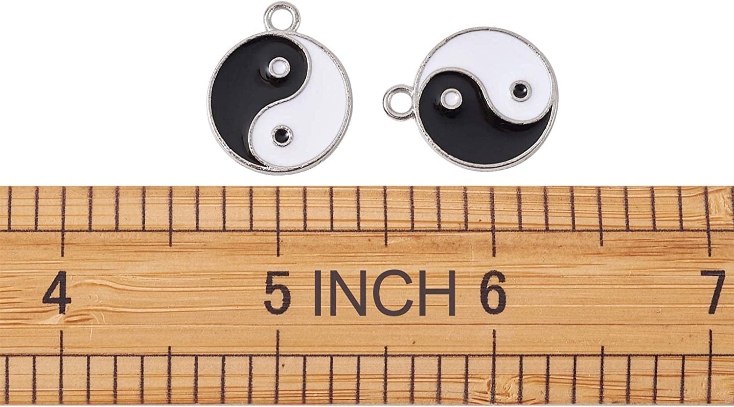20Pcs Yin Yang Enamel Charm 21X18Mm Double Sided Enamel Yoga Meditation Dangle Charm Pendants for Earrings Necklace Bracelet Jewelry Making and Crafting