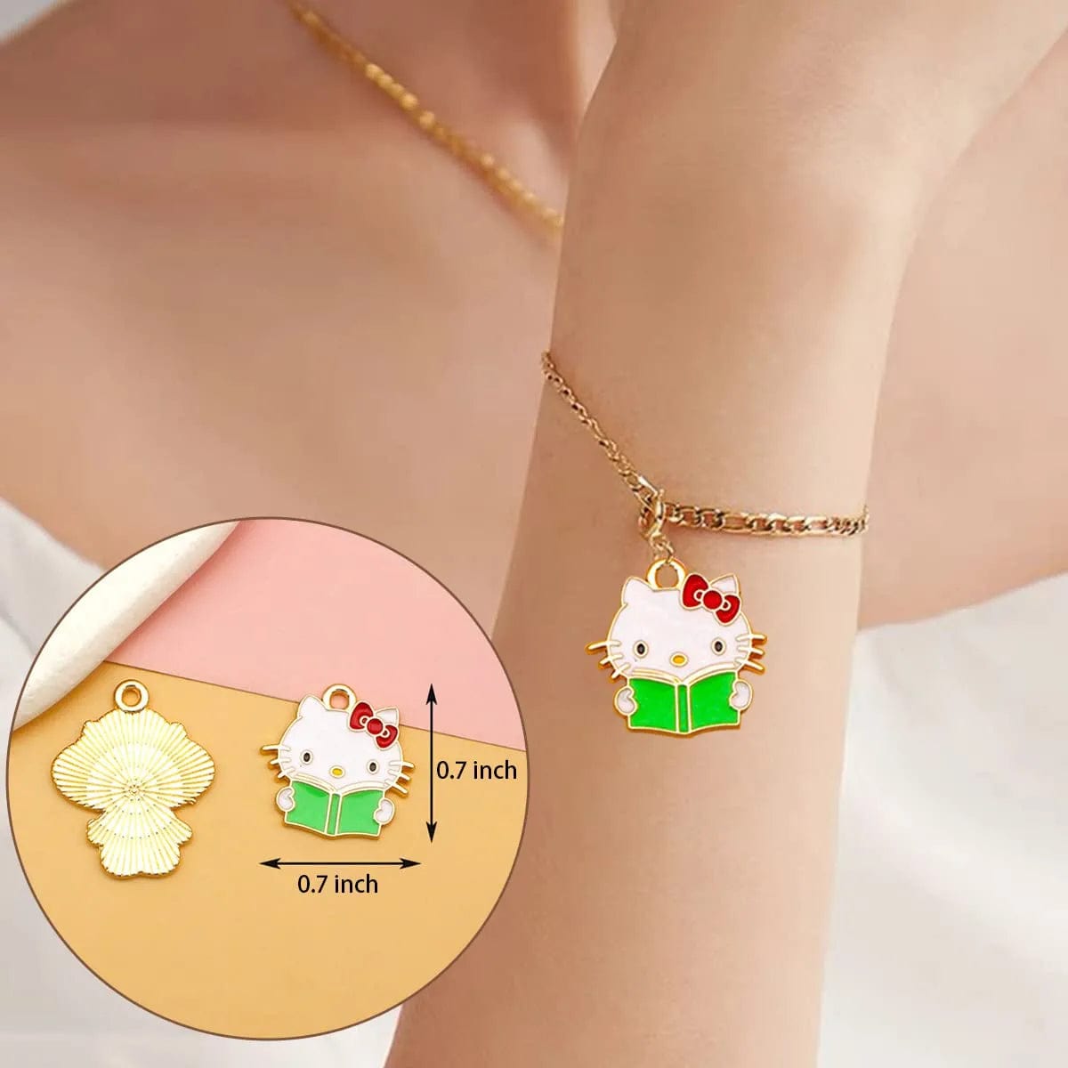 21 Pieces Enamel Cat Charms for Jewelry Making 7 Styles Cute Cat Charms Earring Necklace Bracelet Pendants Crafts