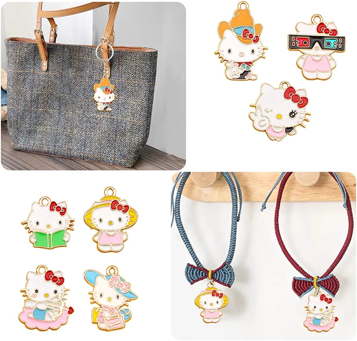 21 Pieces Enamel Cat Charms for Jewelry Making 7 Styles Cute Cat Charms Earring Necklace Bracelet Pendants Crafts