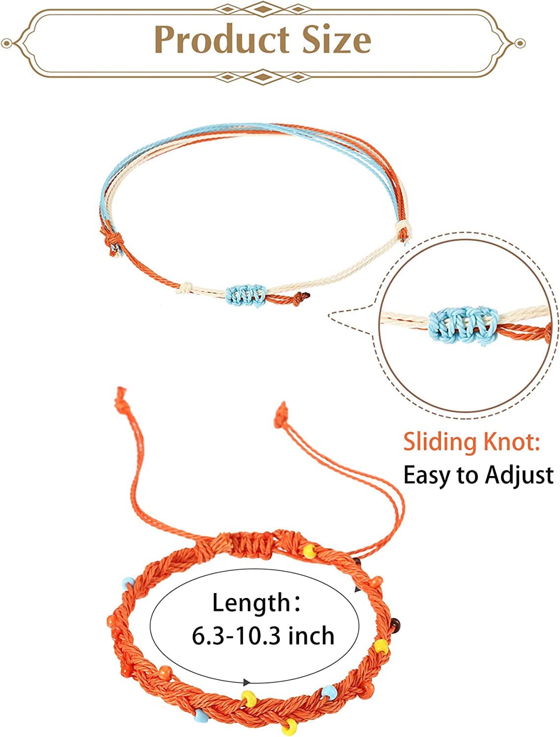 21 Pieces Surfer Wave Bracelet Ocean Wave Adjustable Waterproof Handmade Friendship Bracelet Summer Sunflower Bracelets Anklets Jewelry for Women Teen Girls Apparel & Accessories > Jewelry > Bracelets Hicarer