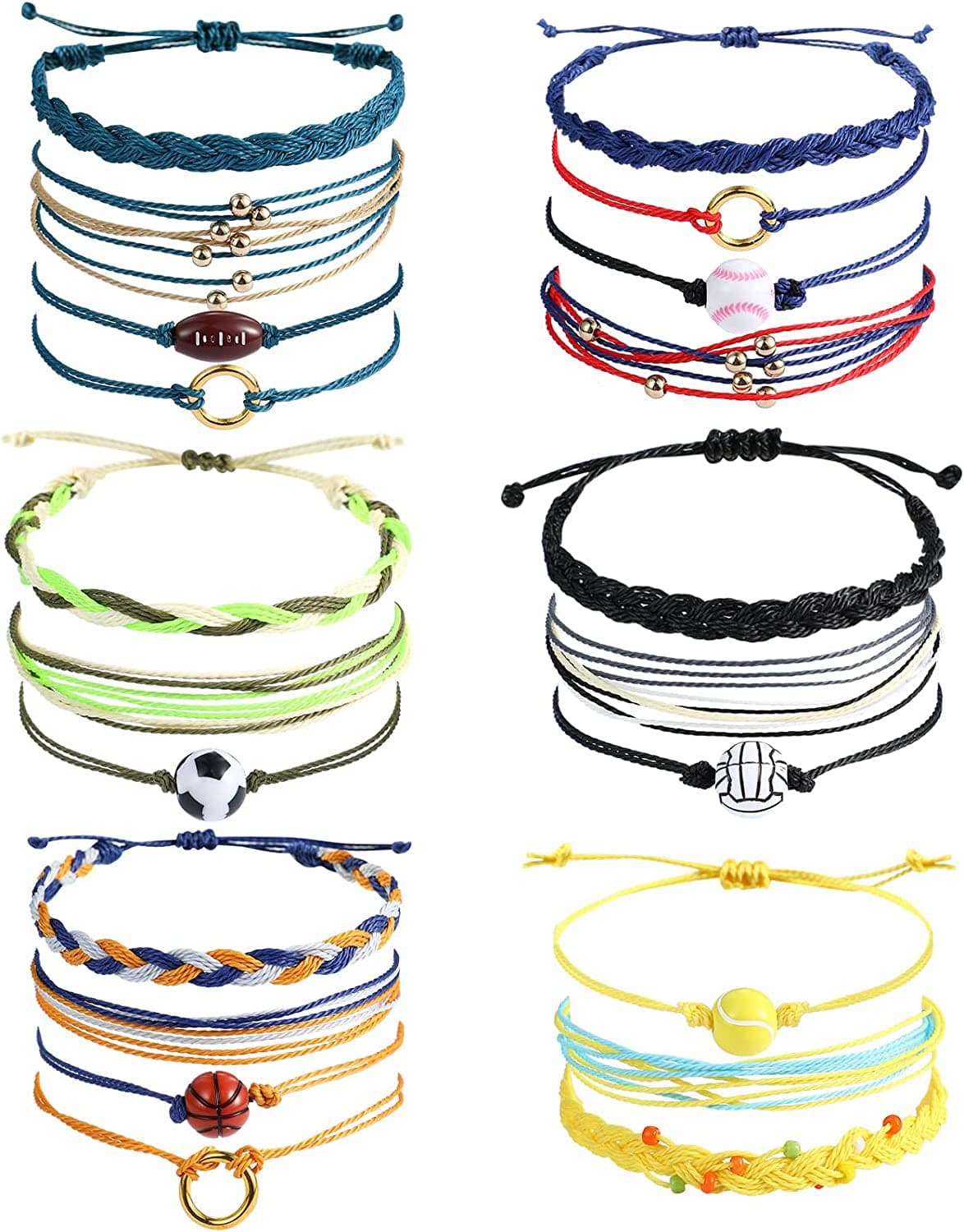 21 Pieces Surfer Wave Bracelet Ocean Wave Adjustable Waterproof Handmade Friendship Bracelet Summer Sunflower Bracelets Anklets Jewelry for Women Teen Girls Apparel & Accessories > Jewelry > Bracelets Hicarer Vibrant Style