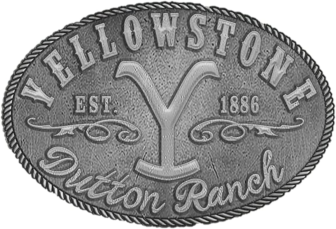 Changes Yellowstone Dutton Ranch Y Logo Established 1886 Kevin Stner Belt Buckle 66-57, Silver Apparel & Accessories > Clothing Accessories > Belt Buckles Changes