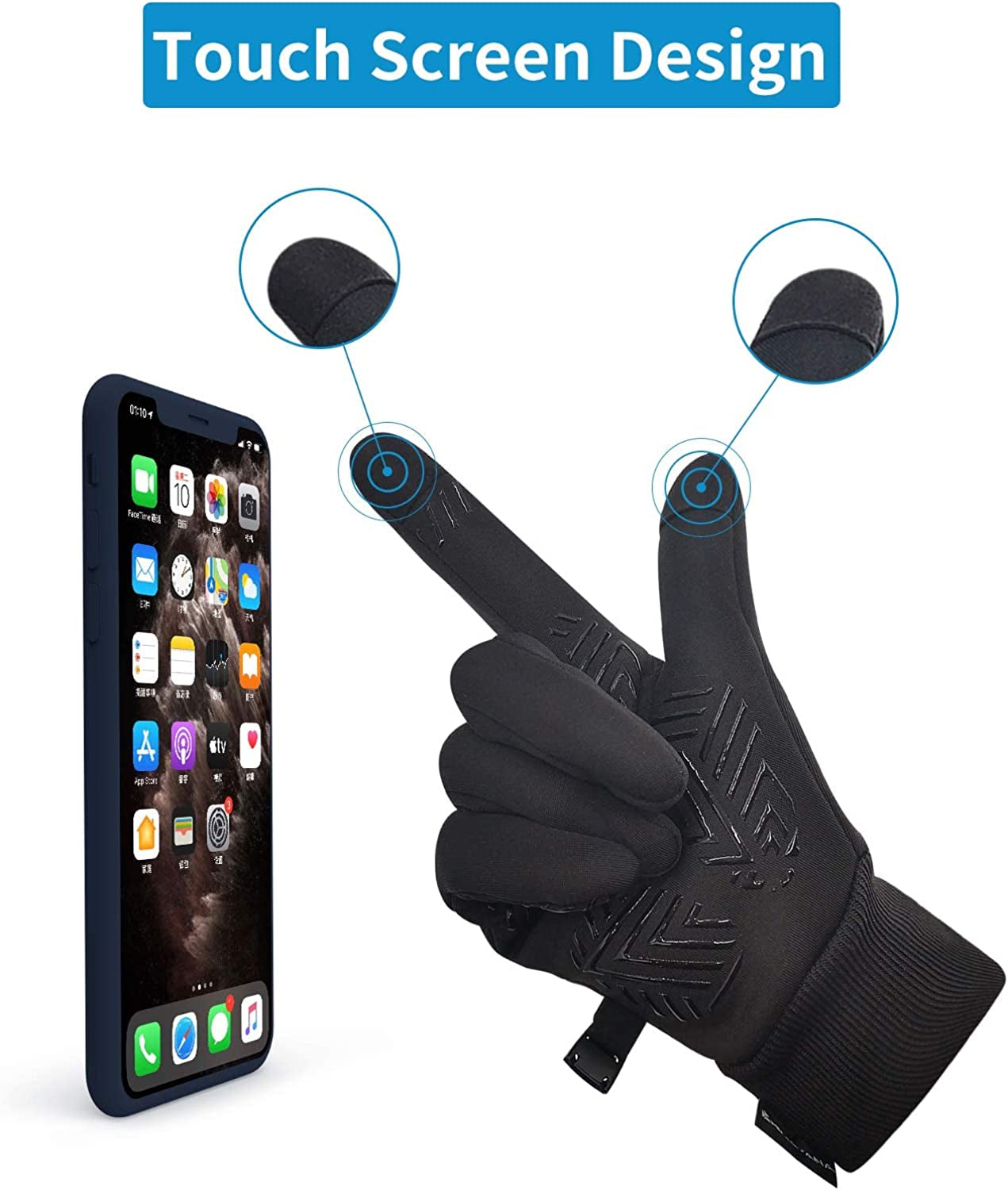 SUOYANA Winter Gloves Touch Screen Gloves Warm Waterproof Windproof Full Palm Non-Slip Lightweight for Women and Men Running,Walking,Cycling,Driving in Cold Weather Apparel & Accessories > Clothing Accessories > Gloves & Mittens SUOYANA