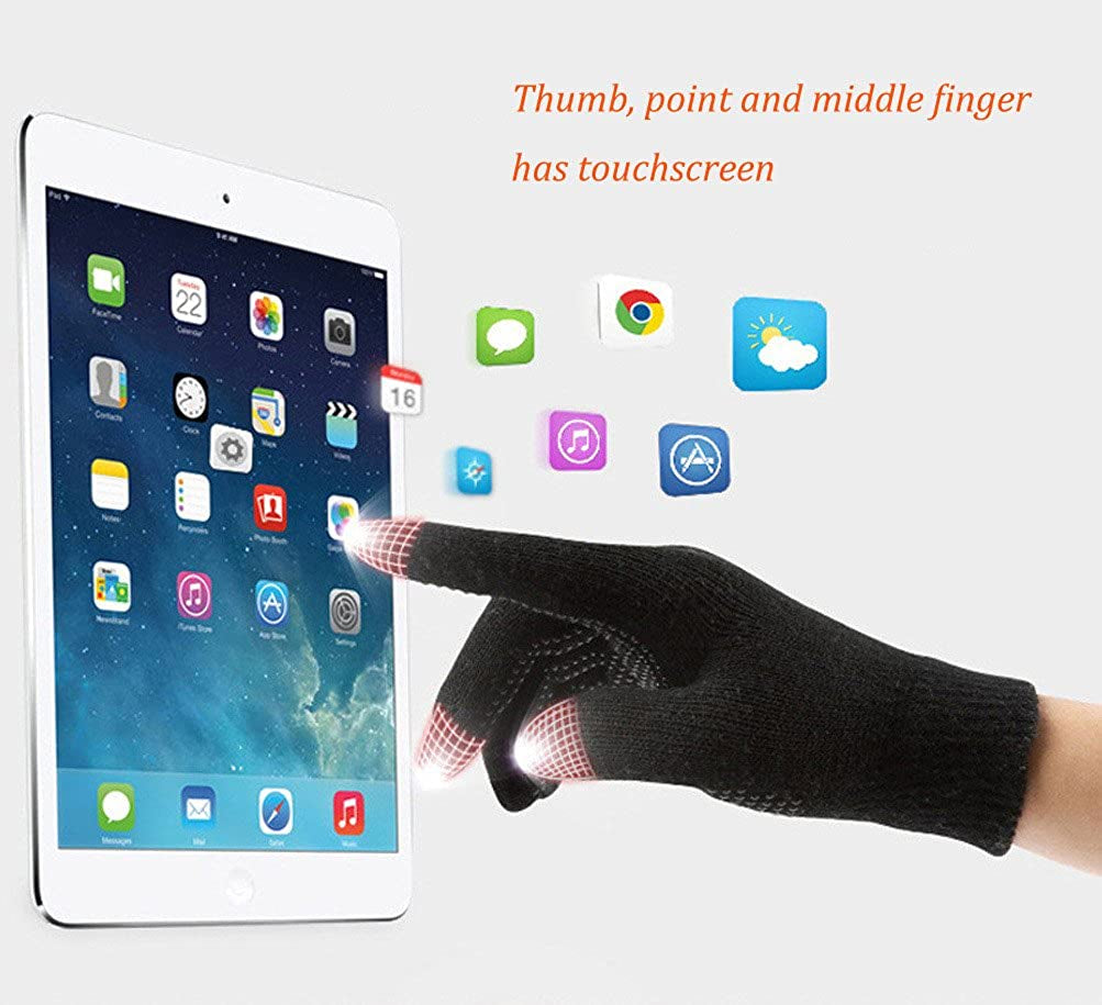 HINDAWI Winter Slouchy Beanie Gloves for Women Knit Hats Skull Caps Touch Screen Mittens Apparel & Accessories > Clothing Accessories > Gloves & Mittens HINDAWI