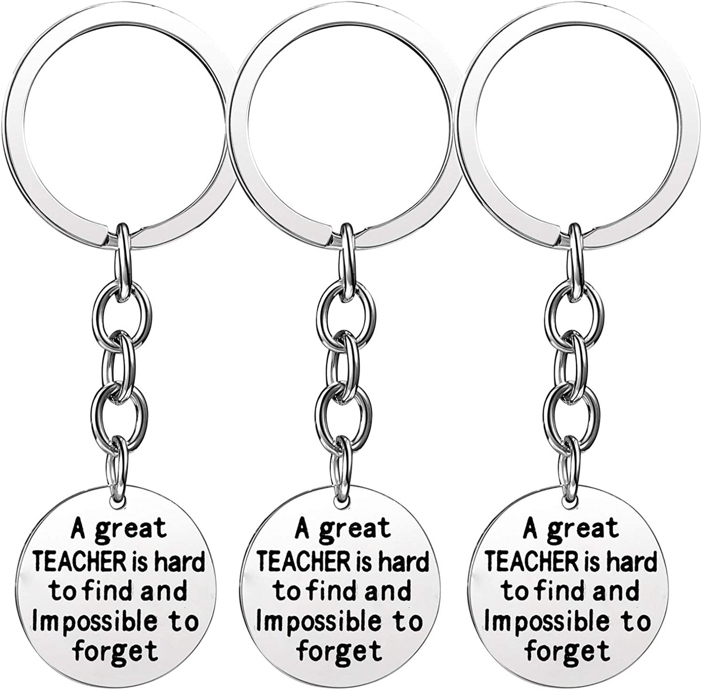 Pack of 3 Teacher Bangles Gifts for Teacher Open School Gifts for Teachers Thank You Bangle Bracelets Apparel & Accessories > Jewelry > Bracelets Nzztont 3PCs Keychain Style 03- A Great Teacher Is Hard To Find And Impossible To Forget