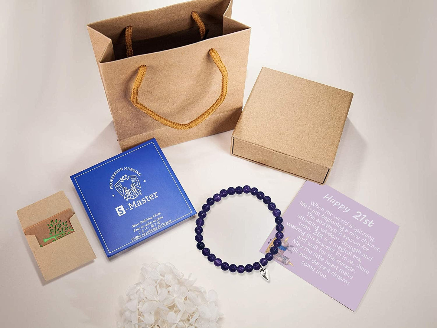 21St Birthday Gifts for Her Turning 21 - Bead Bracelet with Message Card & Gift Box - Twenty-First Apparel & Accessories > Jewelry > Bracelets OFGOT7