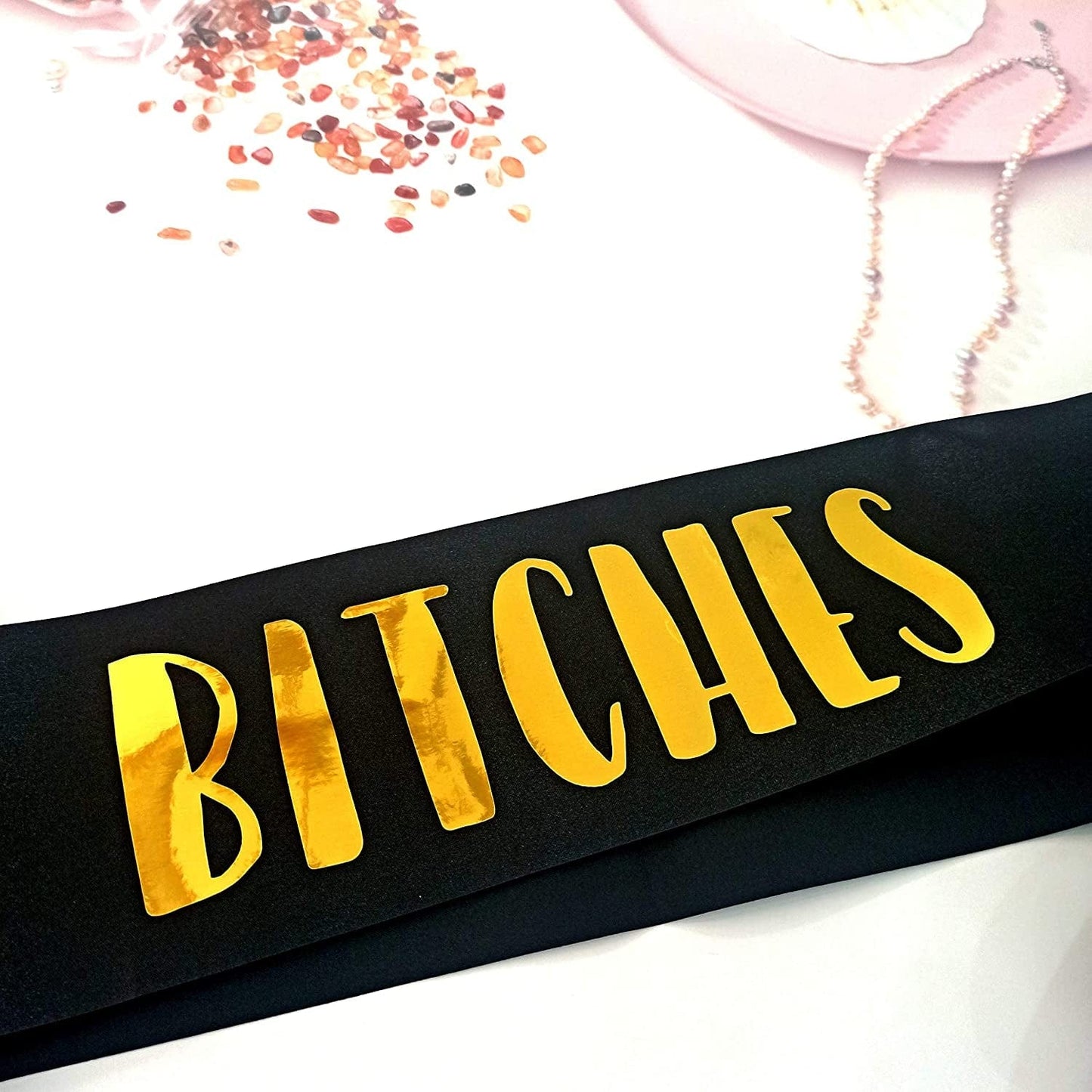 21St Birthday Sash, Bye Bye RIP Fake ID Party Decorations, I.D. ME Bitches Black and Gold Sash for Finally 21 and Legally Drunk Birthday Girl and Queen Apparel & Accessories > Clothing Accessories > Sashes Magnusson's Garden