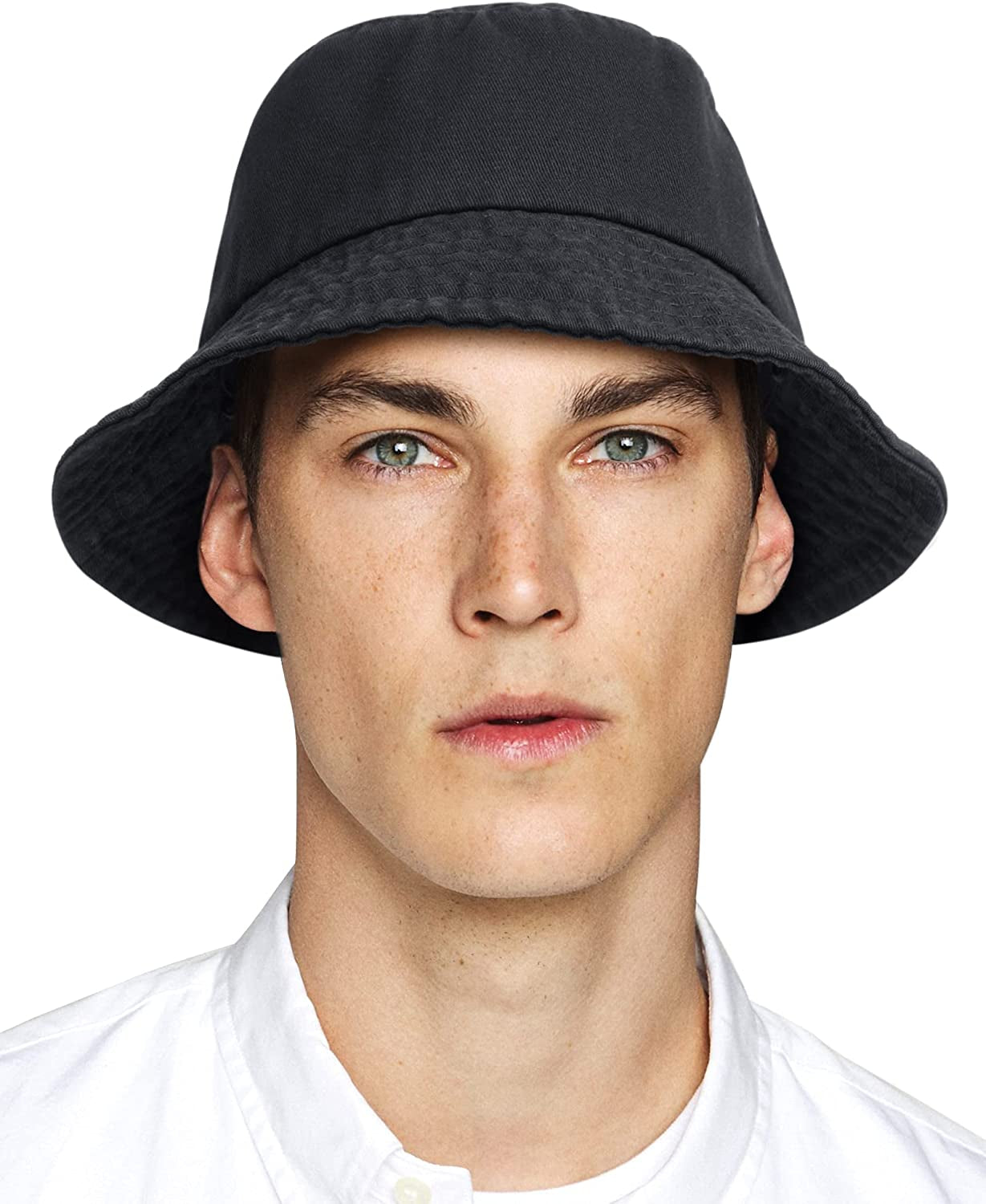 Bucket Hat for Women Men Canvas Washed Cotton Trendy Distressed Womens Summer Beach Sun Hats with Detachable Strings Apparel & Accessories > Clothing Accessories > Hats KYLIE MAX
