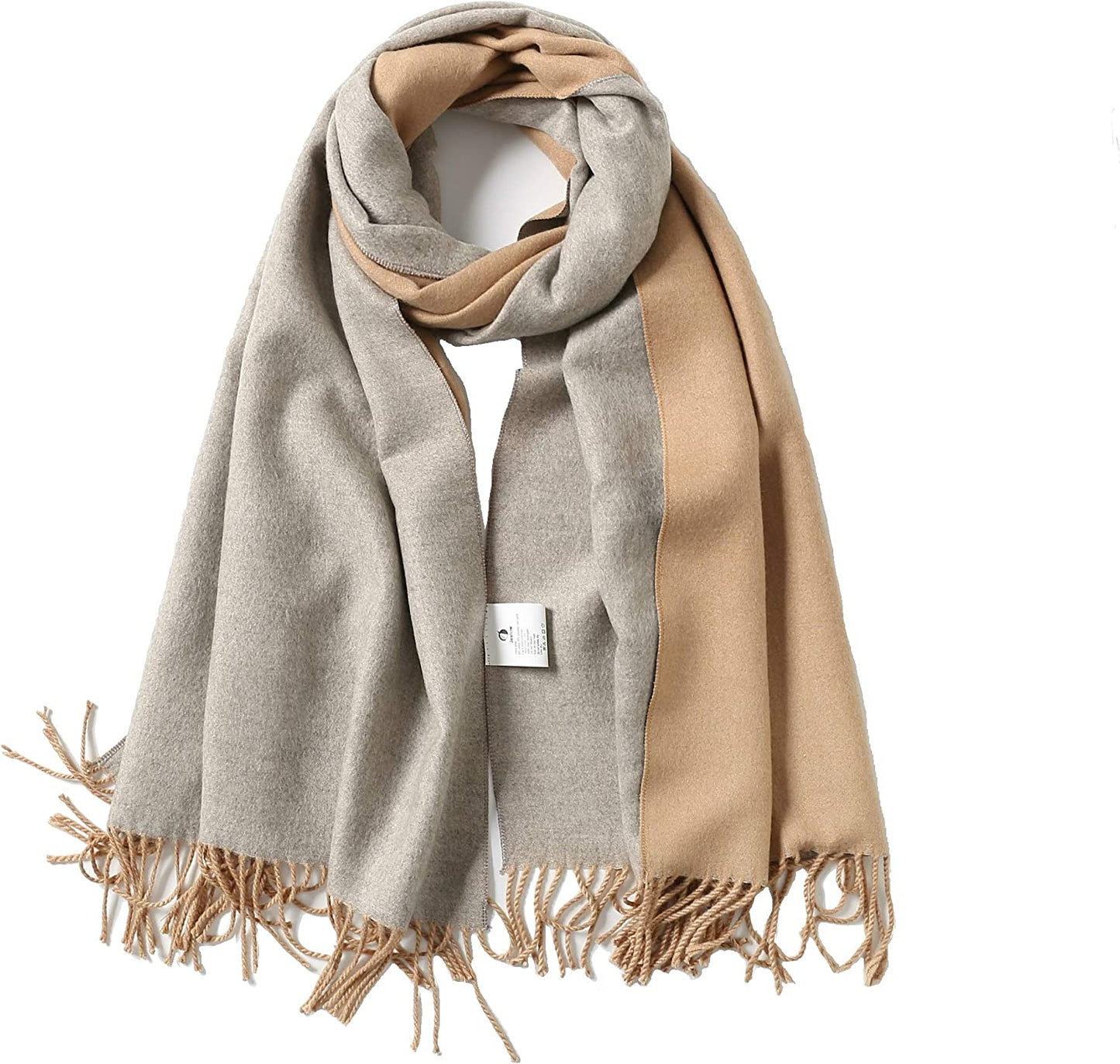 Jeelow Winter Pashmina Blanket Scarfs Shawls Wraps Open Front Poncho Cape for Women Wedding Evening Dresses Apparel & Accessories > Clothing Accessories > Scarves & Shawls Jeelow Apricot Light Grey