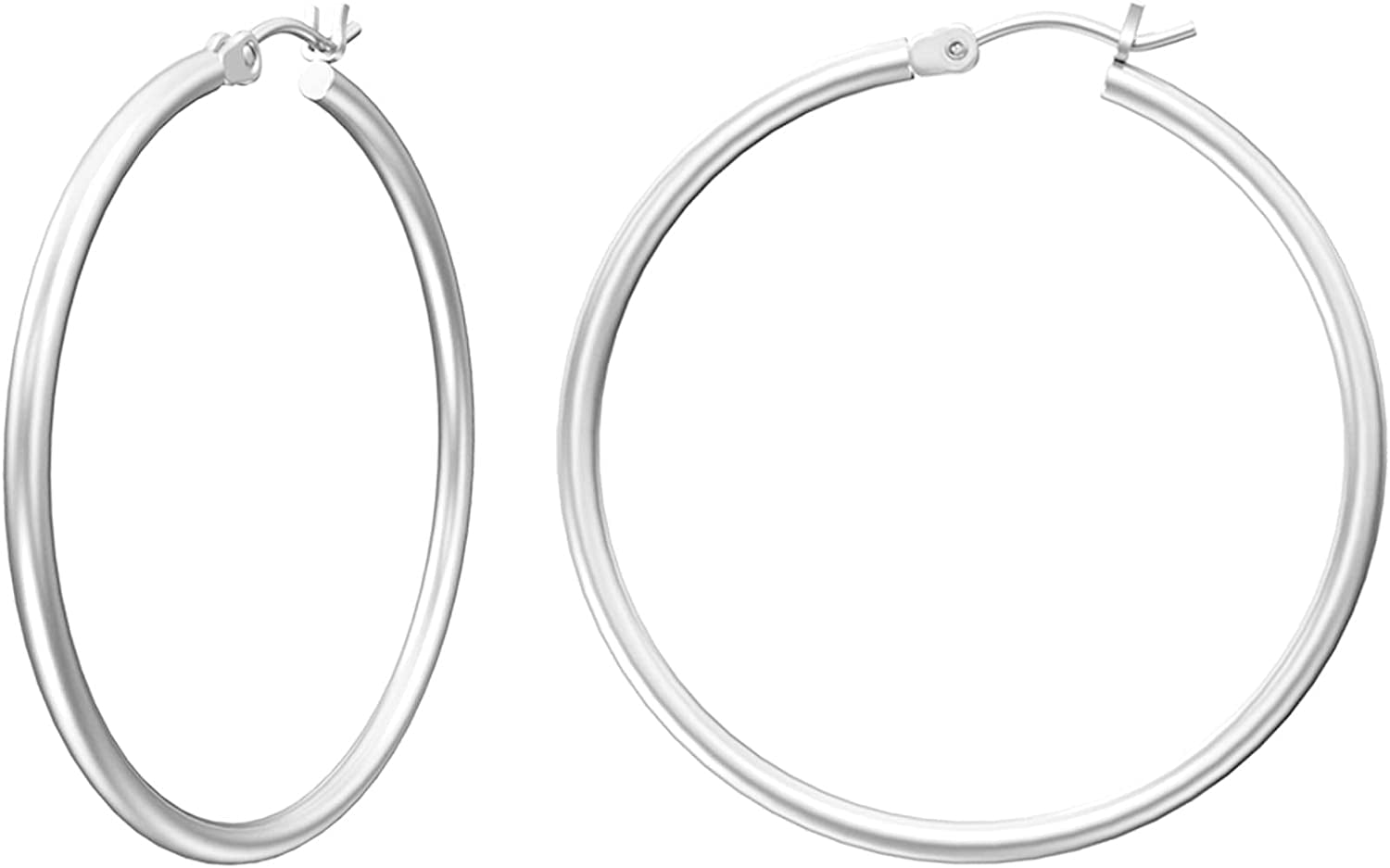 Gacimy Gold Hoop Earrings for Women 14K Real Gold Plated Hoops with 925 Sterling Silver Post Apparel & Accessories > Jewelry > Earrings Gacimy Silver 40mm