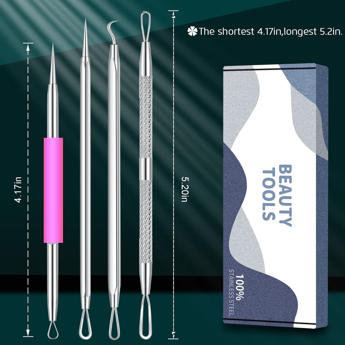 22PCS Blackhead Remover Tools, Acne Blemish Removal, Pimple Popper Extractor, Comedone Whitehead Zit Tweezers, Stainless Steel with Metal Case Health & Beauty > Personal Care > Cosmetics > Cosmetic Tools > Skin Care Tools THEDEFOL