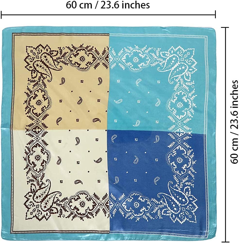 23.6 Inches Satin Head Scarves for Women 4PCS Square Silk like Hair Scarves Silk Hair Bandanas Apparel & Accessories > Clothing Accessories > Bandanas & Headties AWAYTR