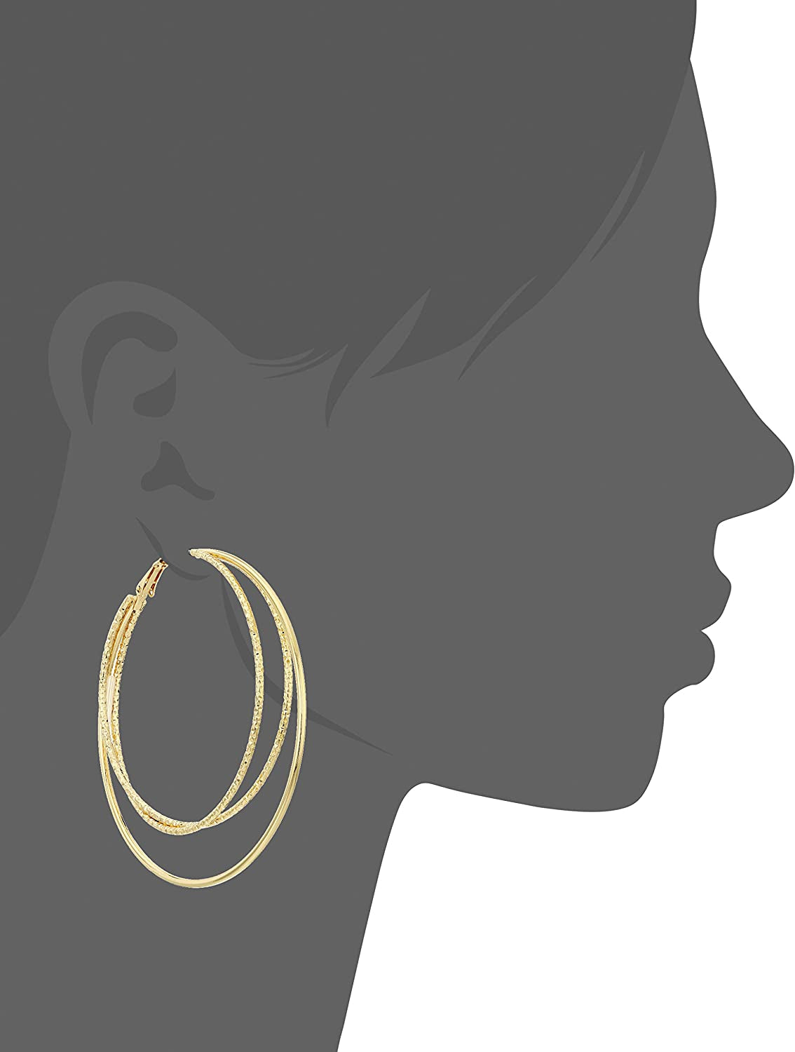 Guess Smooth and Textured Wire Gold Hoop Earrings Apparel & Accessories > Jewelry > Earrings GUESS
