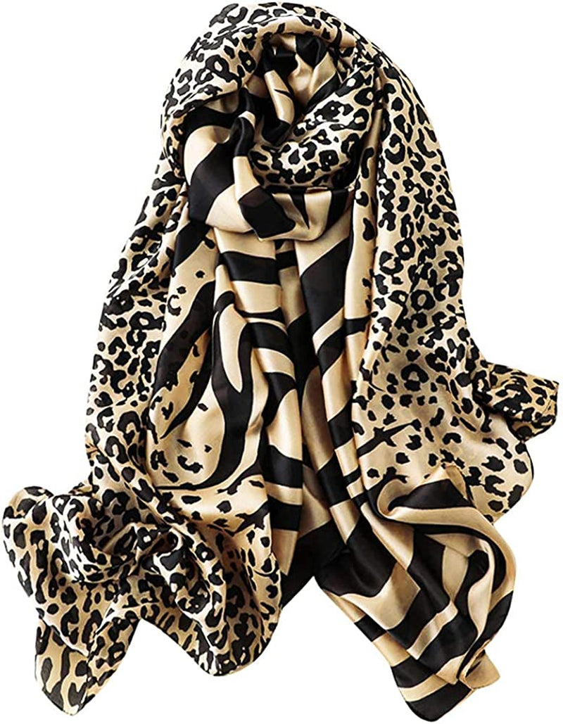GERINLY Scarves - Animal Print Shawl Wraps Fashion Zebra Pattern Scarf for Women Apparel & Accessories > Clothing Accessories > Scarves & Shawls GERINLY A-khaki