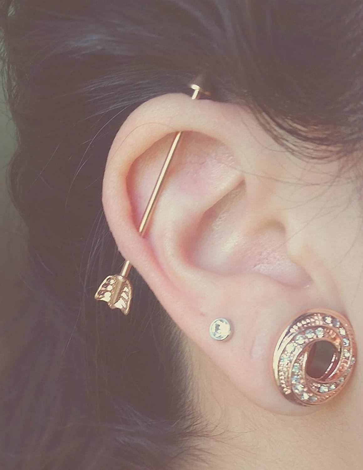 QWALIT Industrial Piercing Jewelry Industrial Piercing Industrial Earrings for Women Men 16G 14G Industrial Barbell Surgical Stainless Steel Scaffold Industrial Bar Piercing Iindustrial Bar Apparel & Accessories > Jewelry > Body Jewelry QWALIT