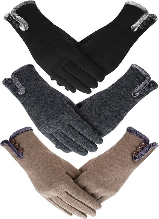 Women Winter Gloves Lined Warm Gloves Touchscreen Mittens for Cold Weather (3, Color 2) Apparel & Accessories > Clothing Accessories > Gloves & Mittens SATINIOR