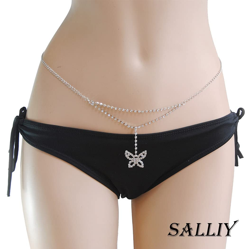 Salliy Boho Multilayered Waist Chain Gold Waist Belt Long Tassel Belly Chain Fashion Body Jewelry for Women and Girls (L) Apparel & Accessories > Jewelry > Body Jewelry Salliy
