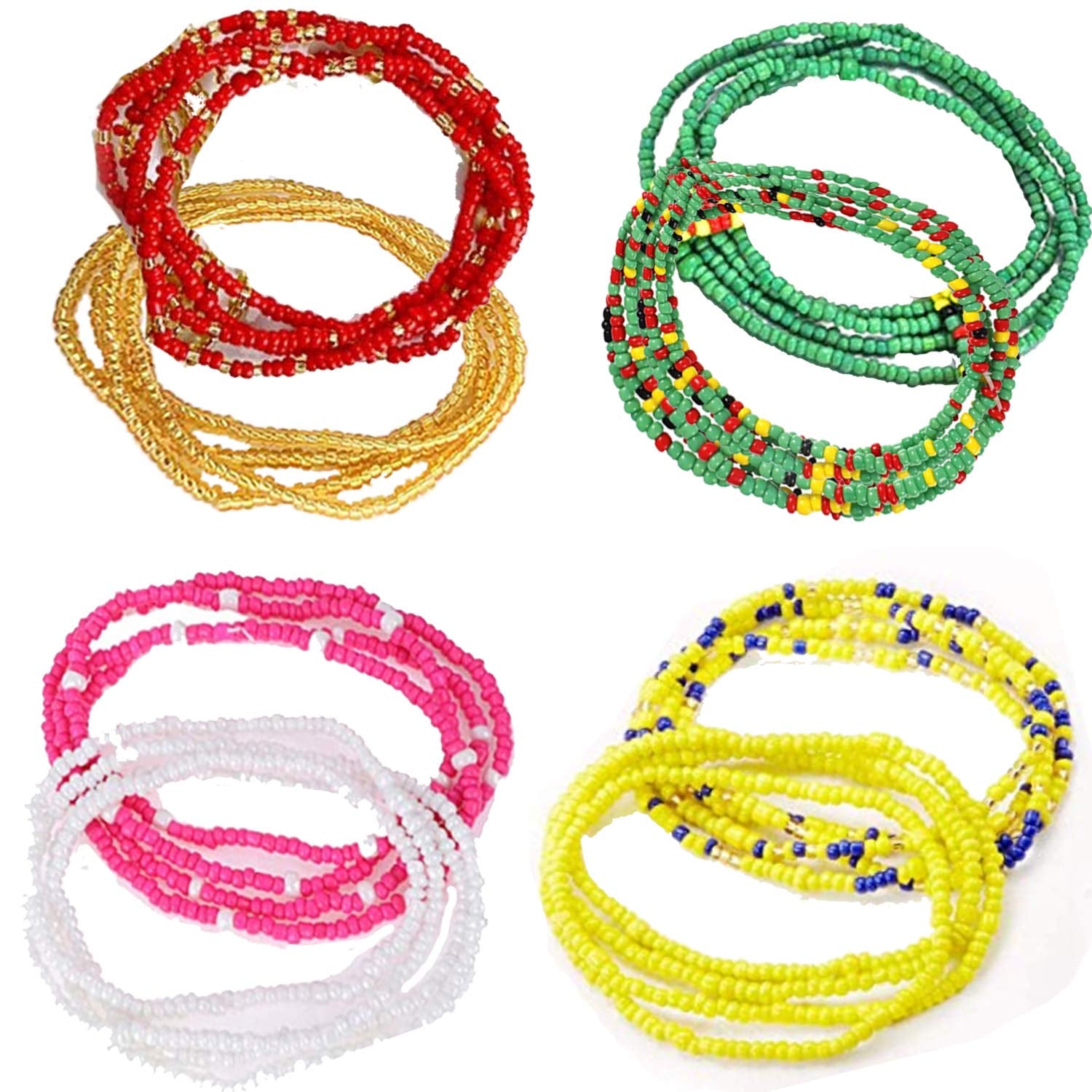 Tuoshei 8 Piece Summer Jewelry Waist Bead Set, Colorful Waist Bead, Belly Bead, African Waist Bead, Body Chain, Beaded Belly Chains, Bikini Jewelry for Woman (Style 1) Apparel & Accessories > Jewelry > Body Jewelry Tuoshei style 7
