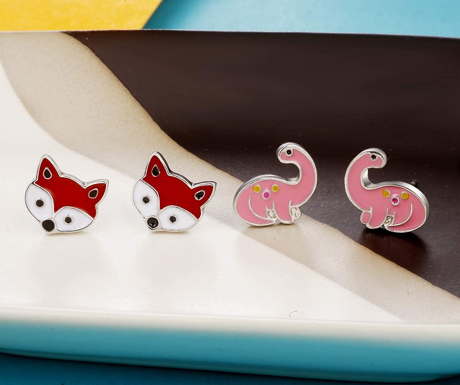 24/30/33 Pairs Hypoallergenic Earrings for Girls Sensitive Ears Studs Set - Cute Earrings for Teen Girls - CZ Stud Earrings for Little Girls - Animal Earrings for Kids