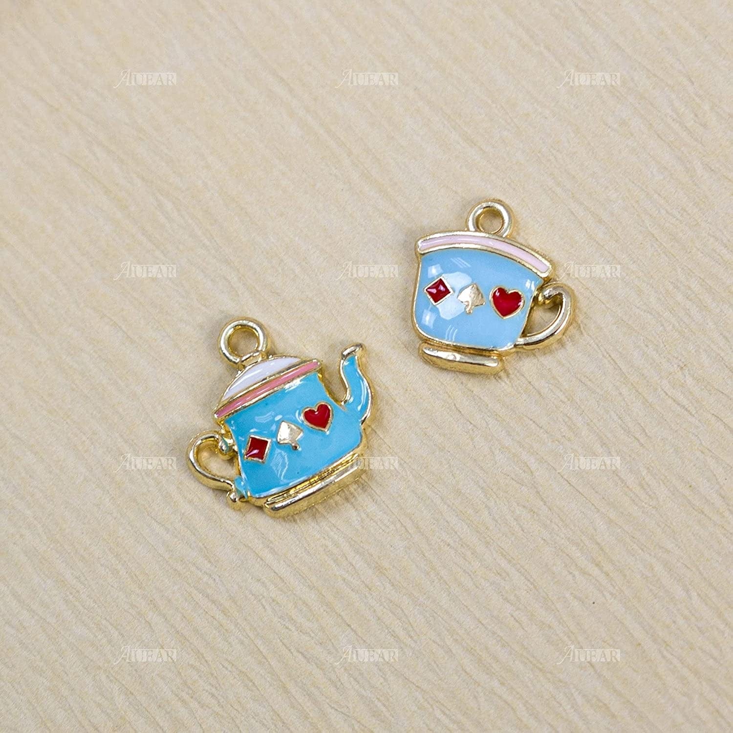 , 24 Pack Teapot Cup Charms Pendant Enamel Alloy Charm for Earrings Bracelet Jewelry Making DIY