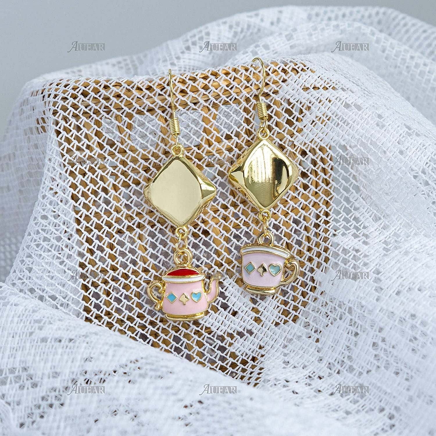 , 24 Pack Teapot Cup Charms Pendant Enamel Alloy Charm for Earrings Bracelet Jewelry Making DIY