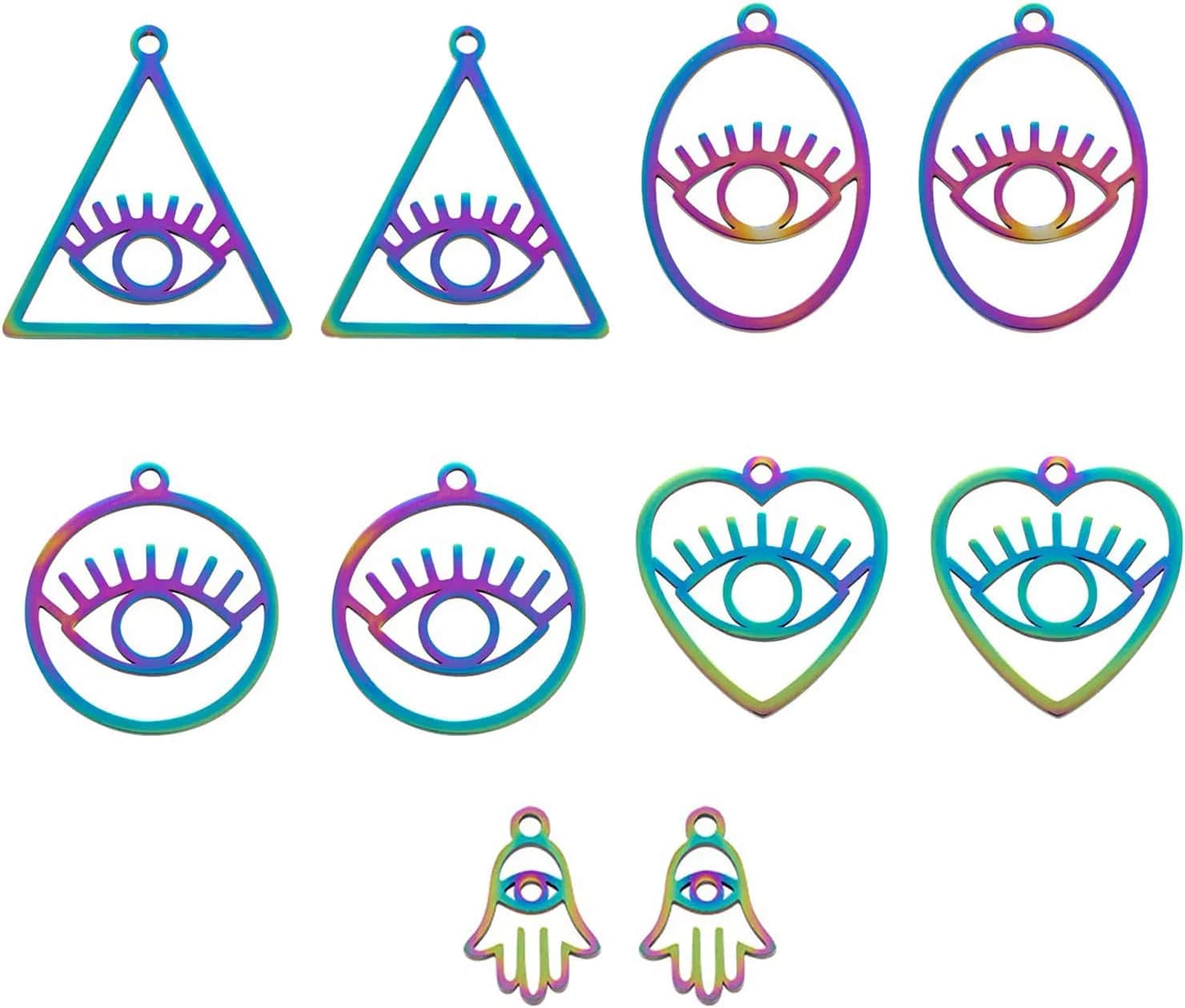 24 Pcs 12 Constellation Charms Flat round Constellation Rainbow Pendants Zodiac Sign Pendants Charm for Jewelry Earring Necklace Making Evil Eye