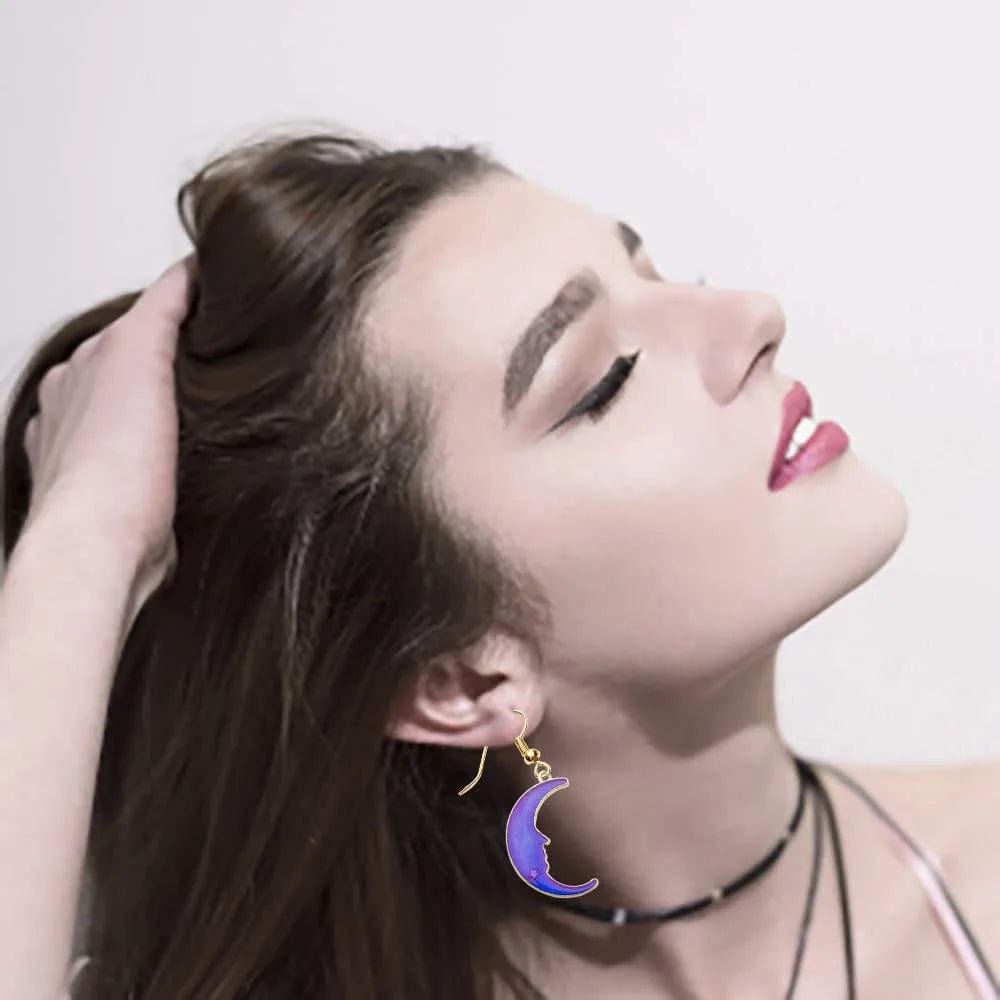 24 Pcs Assorted Gold Plated Enamel Cat Moon Star Celestial Charm Pendant DIY for Earrings Necklace Bracelet Jewelry Making and Crafting (M582-Purple)