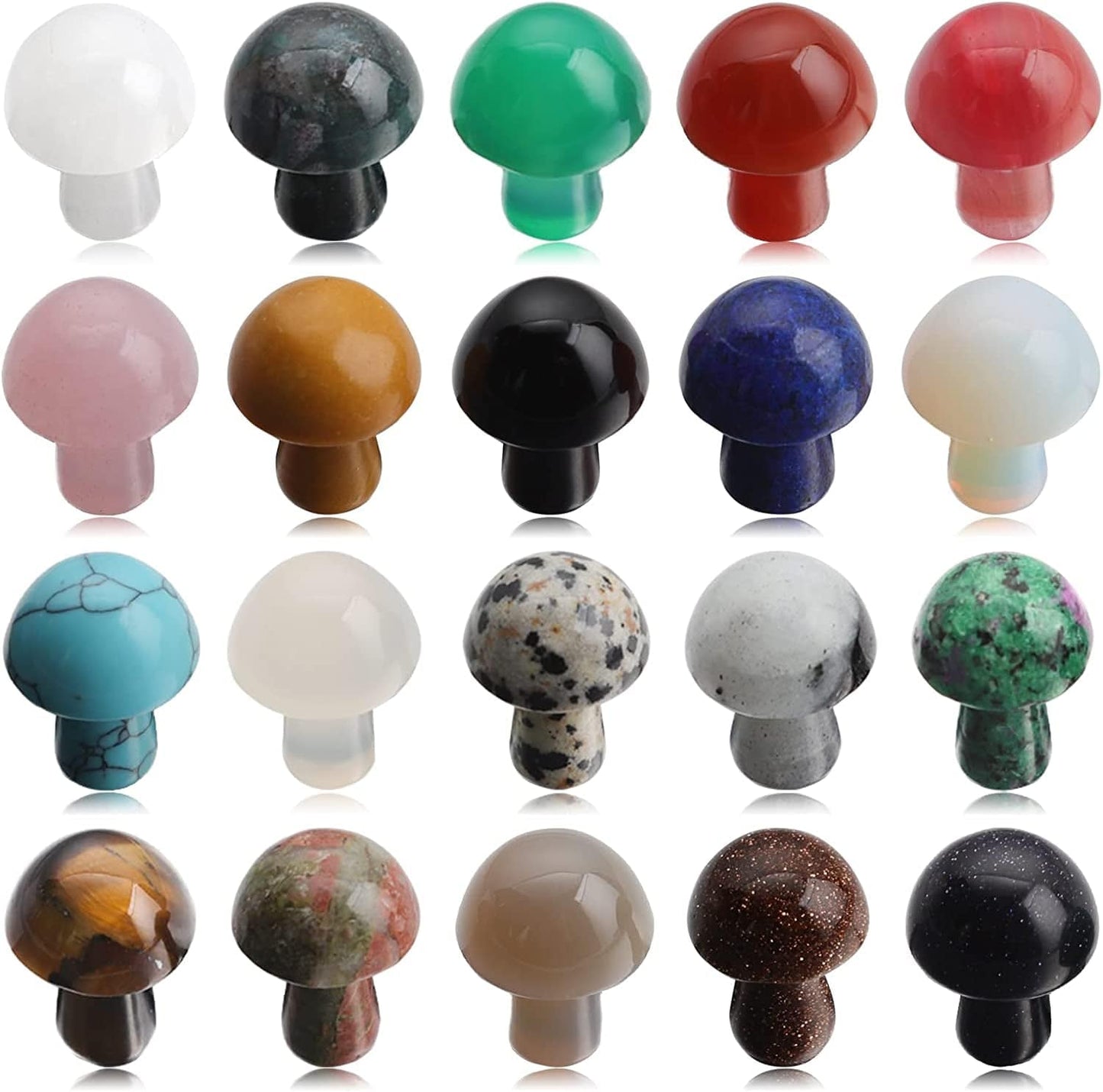 24 Pcs Healing Chakra Crystal Pendant Hexagonal Pointed Natural Stone Bullet Shaped Pendant Gemstone Quartz Charm Pendants for Necklace Jewelry Making(24) 20-A