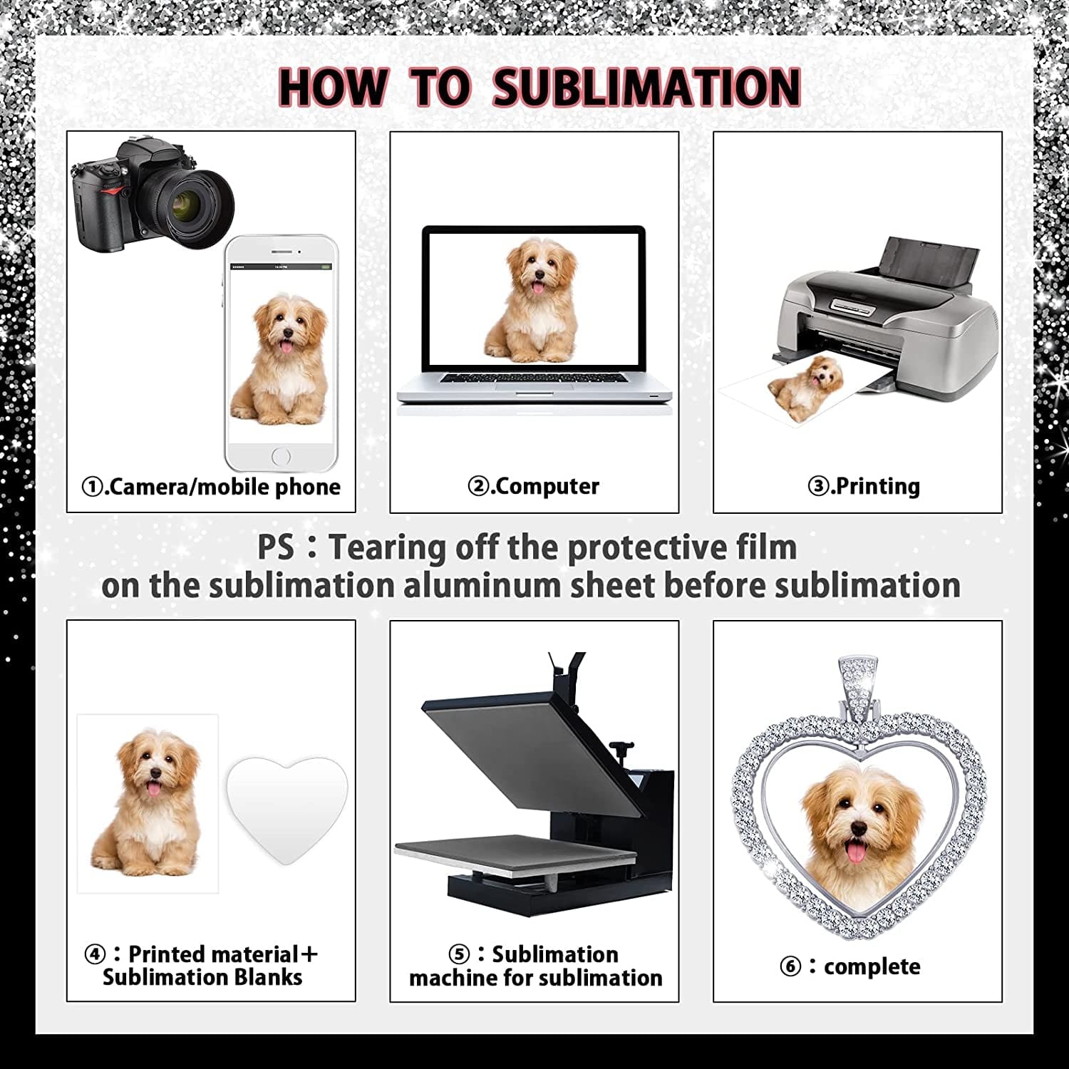 24 Pcs Sublimation Rhinestone Trays Pendant Set Including 8 Heart Shape Double Sided Blank Pendant Charms with 16 Sublimation Blank Discs for Necklaces Chains Jewelry Making Charms