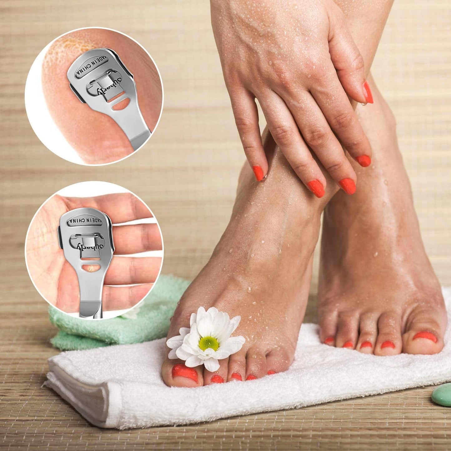 24 Pieces Callus Shaver Set, 20 Replacement Slices Blades 2 Callus Shavers and 2 Foot File Head Foot Care Tools Steel Handle Hard Skin Remover for Hand Feet (Grooved Handle) Health & Beauty > Personal Care > Foot Care Mudder