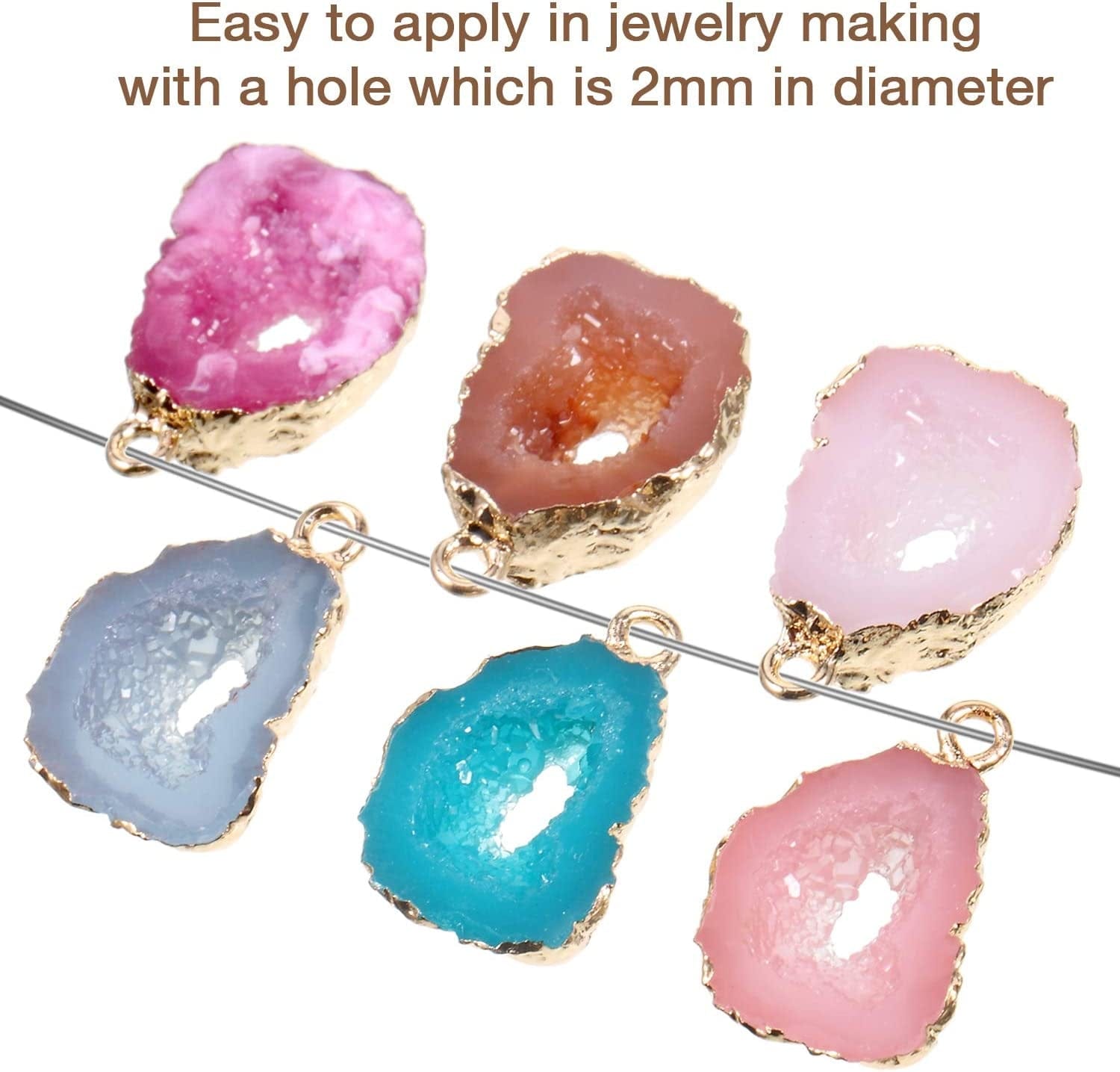 24 Pieces Resin Pendants Beads Charms Pendants Ore-Shaped Pendants Hollowed Beads Pendants Jewelry Findings for Girls Women DIY Necklace Jewelry Making