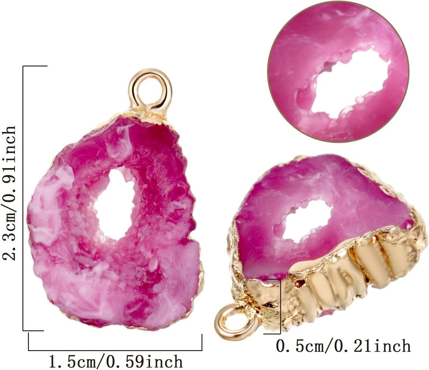 24 Pieces Resin Pendants Beads Charms Pendants Ore-Shaped Pendants Hollowed Beads Pendants Jewelry Findings for Girls Women DIY Necklace Jewelry Making