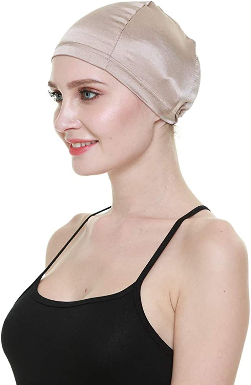 Wig Cap-100% Mulberry Silk Breathable Soft for Bald Head Available All the Year Apparel & Accessories > Clothing Accessories > Headwear FocusCare Champagne Silk