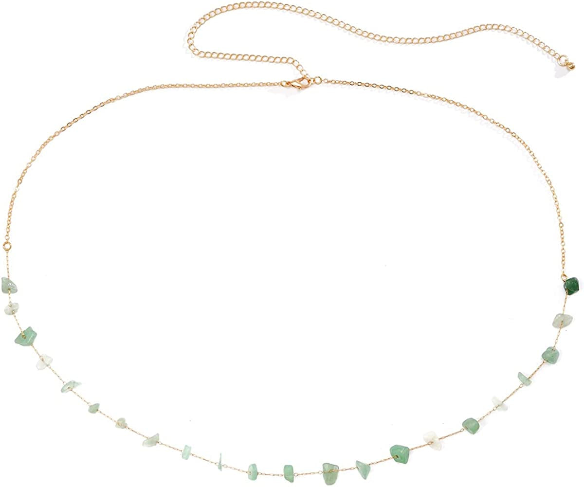 Boho Beads Waist Belly Chain Colorful Turquoise Butterfly Bead Belly Chain for Women Girls Summer Beach Bikini African Waist Body Chain Jewelry Apparel & Accessories > Jewelry > Body Jewelry NIQIPOK