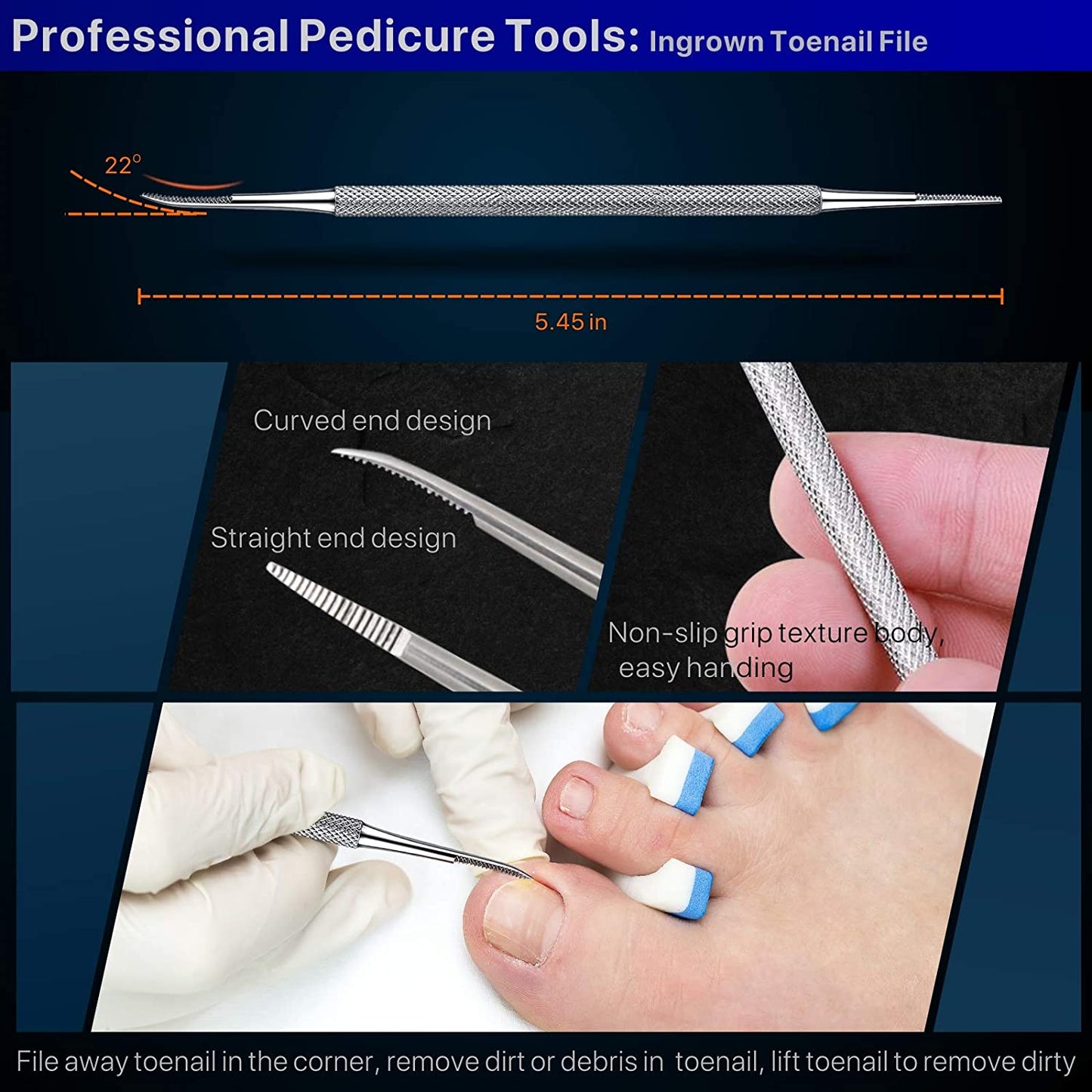Ingrown Toenail Tool Kit 6PCS, Ingrown Toenail File and Lifter Double Sided, Sterilizable Stainless Steel Material,Pedicure Tools Professional Health & Beauty > Personal Care > Cosmetics > Cosmetic Tools > Nail Tools konovo
