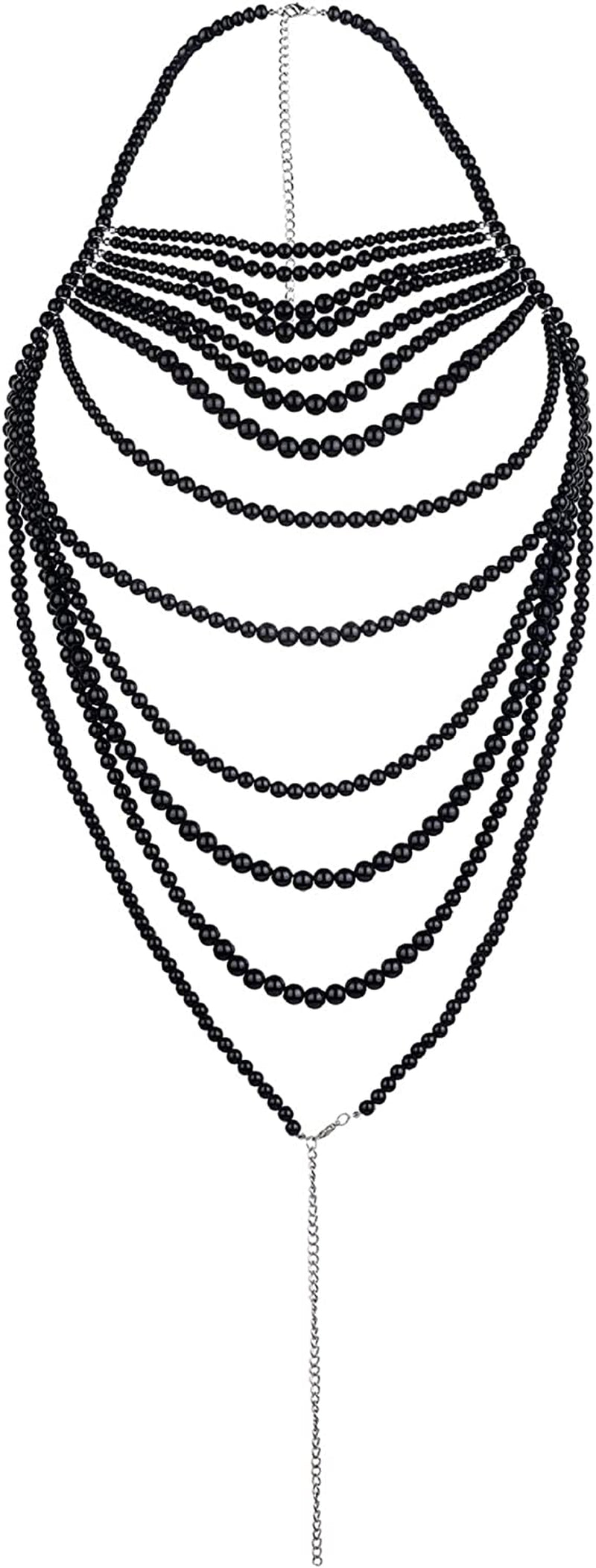 Ccbodily Pearl Body Chain Bra - Fashion Shoulder Necklaces Bra Chain Body Jewelry Apparel & Accessories > Jewelry > Body Jewelry CCbodily D-BLACK