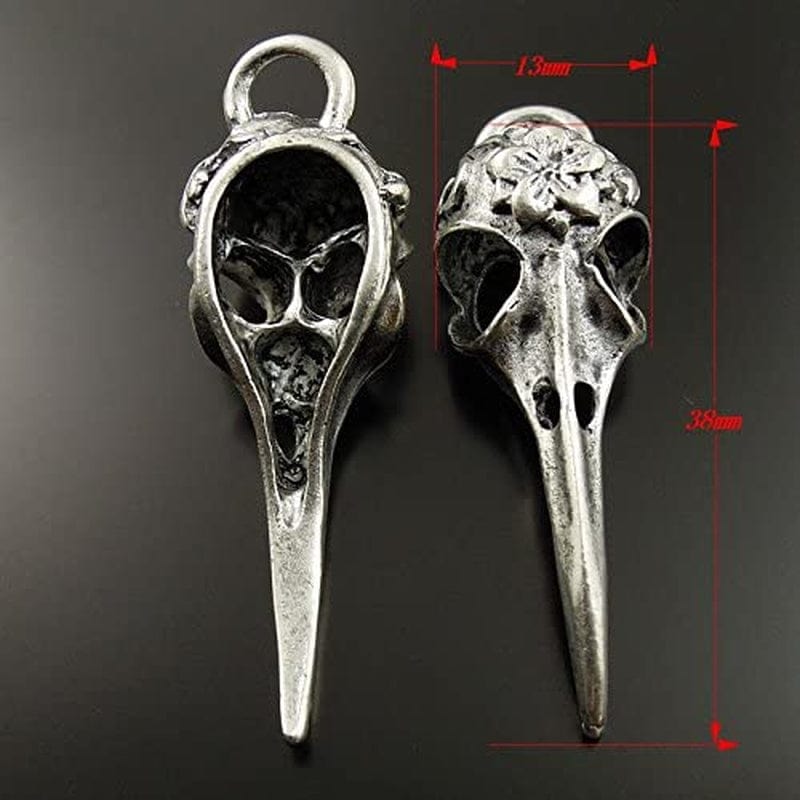 24Pcs Antique Phantom Personality Raven Beak Bird Skull Charm Pendants Finding for Jewelry Making