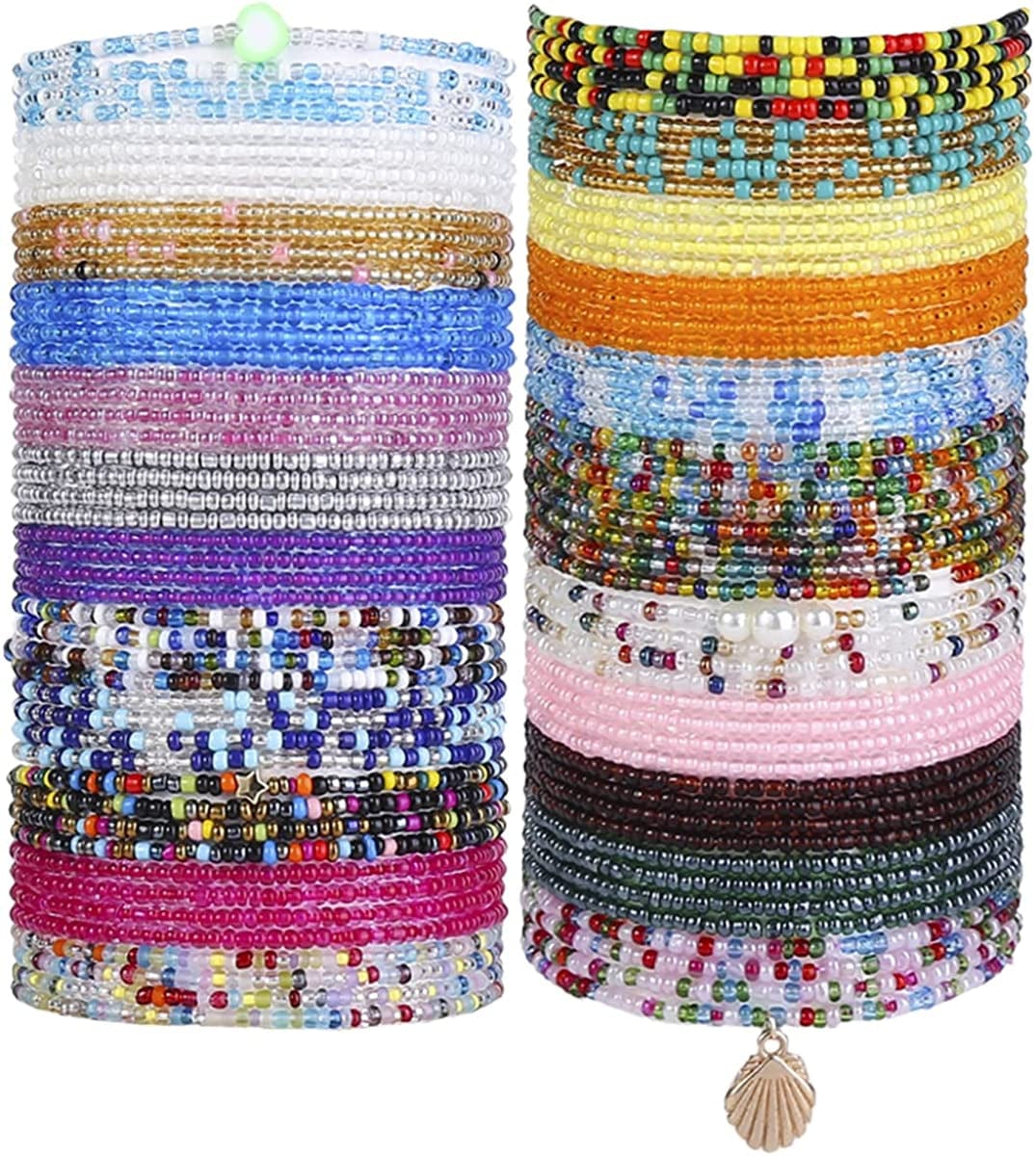 24Pcs Waist Beads for Women Weight Loss Colorful Beaded Body Chain Waist Jewelry Belly Bead Body Chain Jewelry for Women Apparel & Accessories > Jewelry > Body Jewelry Dalinner Colorful:B 24