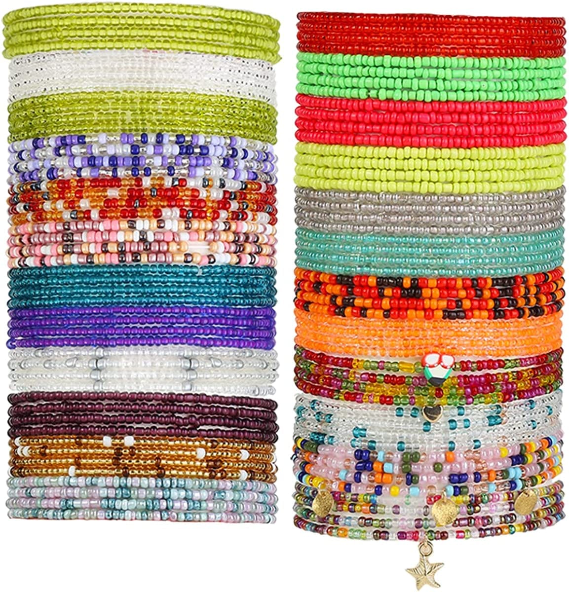 24Pcs Waist Beads for Women Weight Loss Colorful Beaded Body Chain Waist Jewelry Belly Bead Body Chain Jewelry for Women Apparel & Accessories > Jewelry > Body Jewelry Dalinner Colorful:C 24