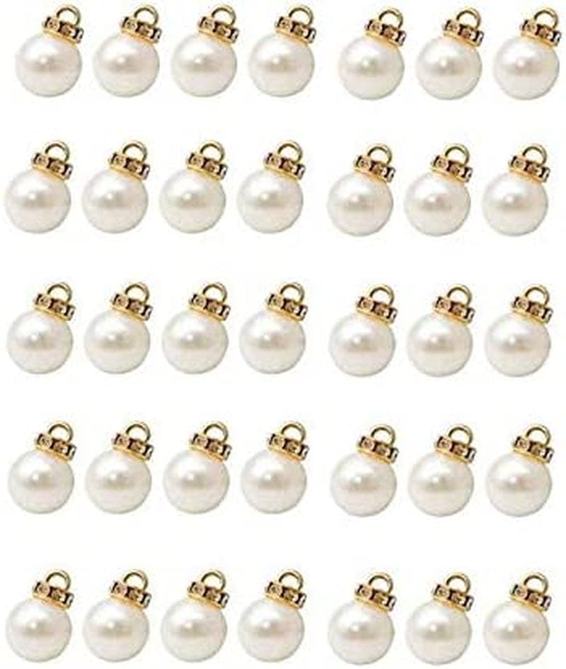 25 Pcs Faux Pearl Flat Pin Charms Beads Pendants DIY Jewelry Making Findings