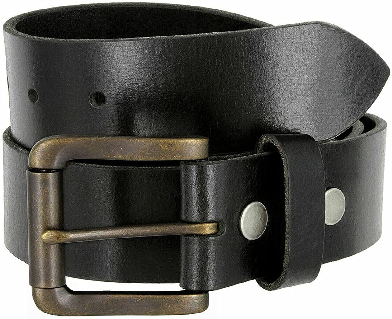 One Piece Full Grain Buffalo Oil Tanned Leather Replacement Belt Strap/ Belt with Buckle 1-1/2" (38Mm) Wide- Multiple Choices Apparel & Accessories > Clothing Accessories > Belts Belts.com Typea-oil Tanned-black-p4317 30