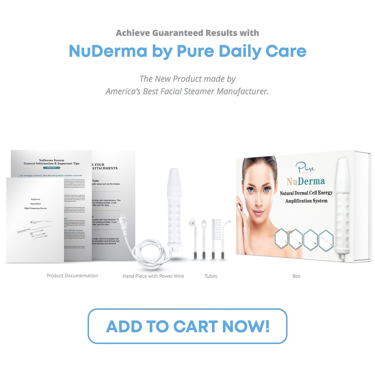 Nuderma Portable Handheld High Frequency Skin Therapy Wand Machine W/Neon – Anti-Aging - Skin Tightening - Wrinkle Reducing - Dark Circles – Blemish Control - Hair & Scalp Stimulator Health & Beauty > Personal Care > Cosmetics > Cosmetic Tools > Skin Care Tools Pure Daily Care