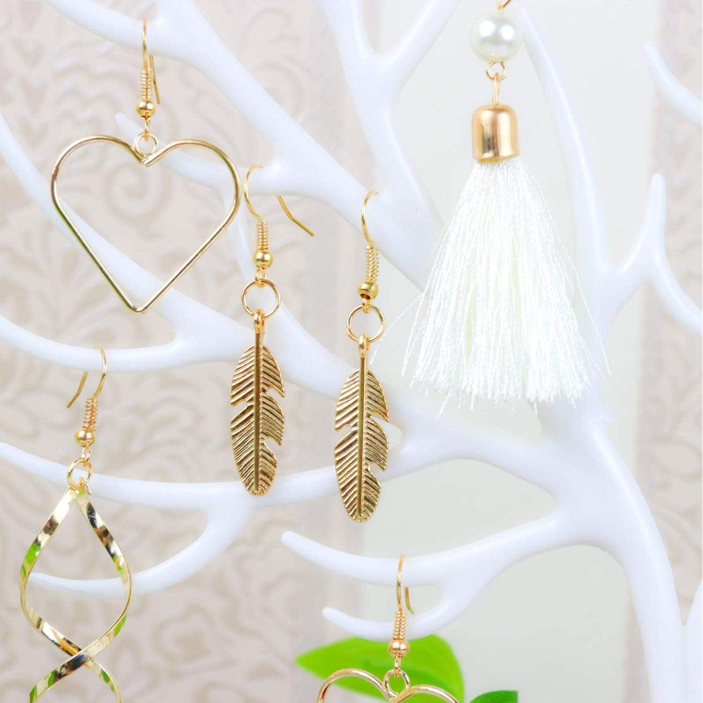 26/60/75 Pairs Fashion Earrings with Leopard Hoop Stud Jacket Earrings,Tassel Dangling Earrings for Women Girls Jewelry Valentine Birthday Party Gift