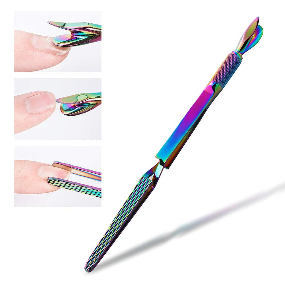 SILPECWEE 1 Pcs Colorful Stainless Steel Nail Art Pincher Cuticle Pusher False Nail Shaping Tweezers Multi-Function Manicure Tools Health & Beauty > Personal Care > Cosmetics > Cosmetic Tools > Nail Tools SILPECWEE No1