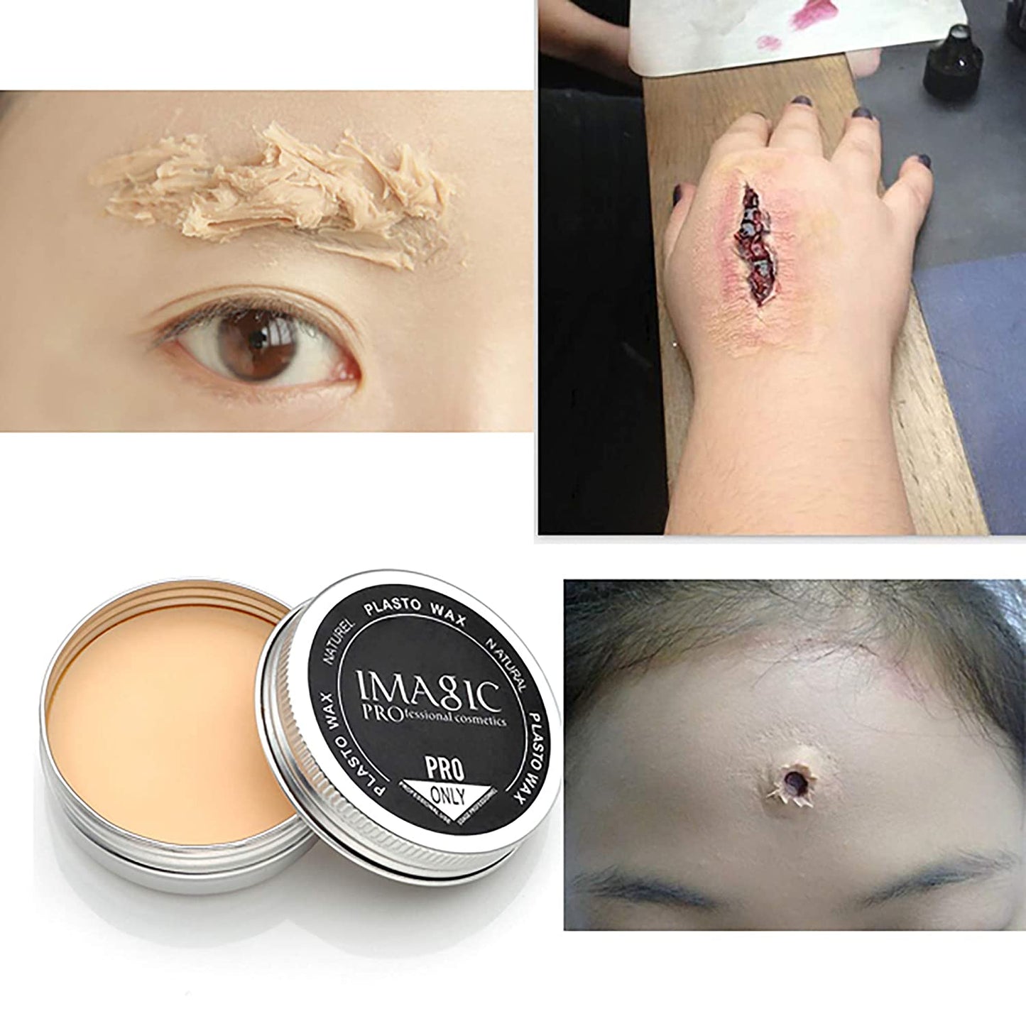 FANICEA Special Effects SFX Makeup Kit with Wound Modeling Scar Wax, Bruise Wheel, Sponge Puff, Spatula Tool, Stipple Sponge, Coagulated Fake Blood for Halloween Party Cosplay Stage Health & Beauty > Personal Care > Cosmetics > Cosmetic Tools > Makeup Tools FANICEA